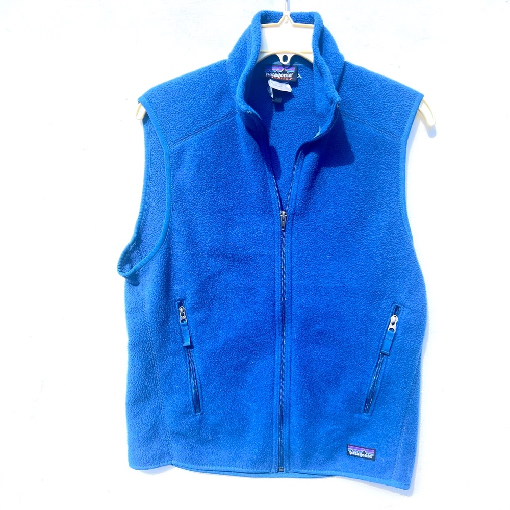 Patagonia synchilla blue zip fleece men’s vest size small